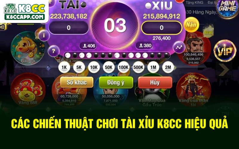 Các chiến thuật chơi Tài Xỉu K8cc hiệu quả